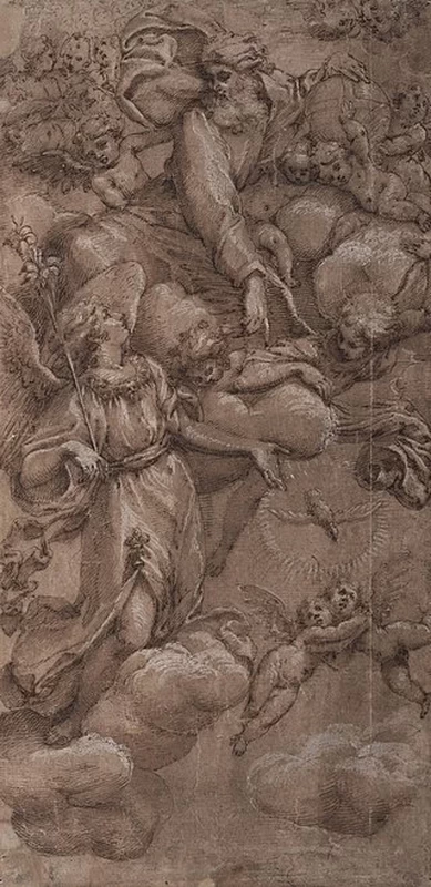 Disegno - Il Padre Eterno e angeli, Museo Nacional de San Carlos